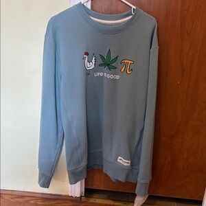 Life Is Good Men's Crewneck Sweater in Blue